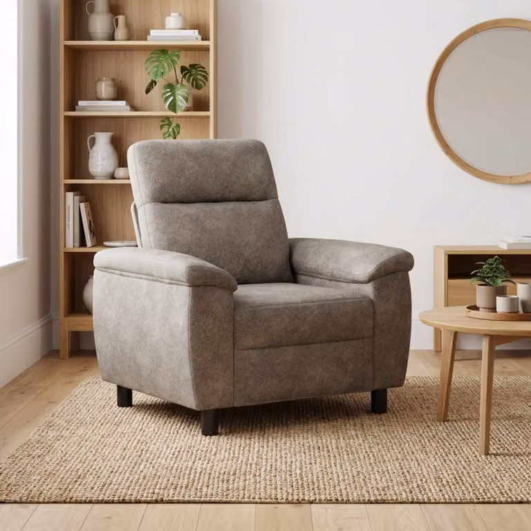 Divano moderno vidaXL in tessuto e similpelle con struttura in metallo, Grigio, L 95 x P 90 x H 95 cm