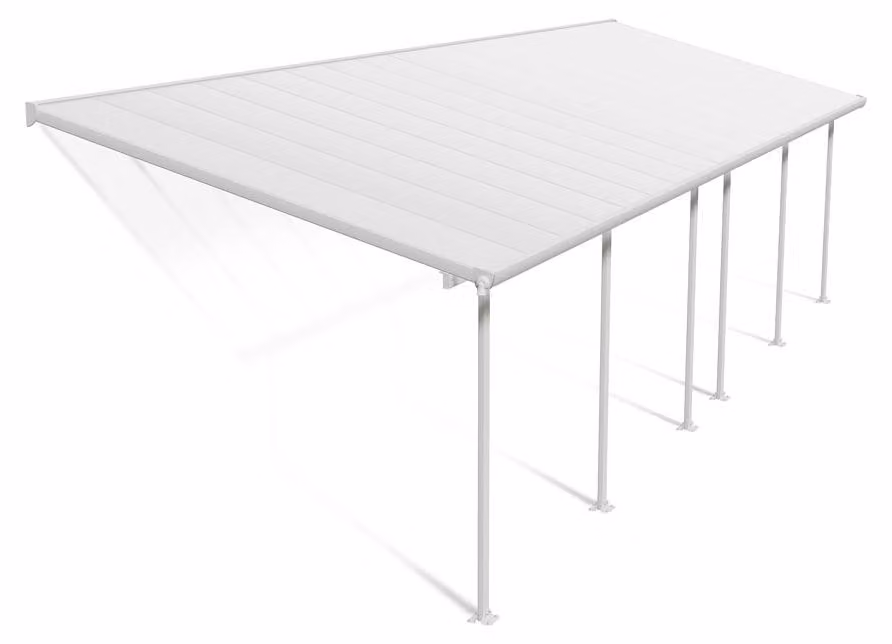 Palram - Canopia: copertura per terrazza in alluminio Feria, bianco, 295x971x305 cm
