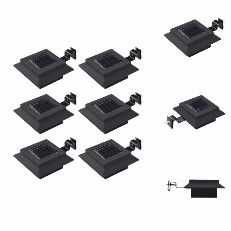 vidaXL Luci solari per esterni 6 pezzi LED quadrati 12 cm nero - Illuminazione per esterni
