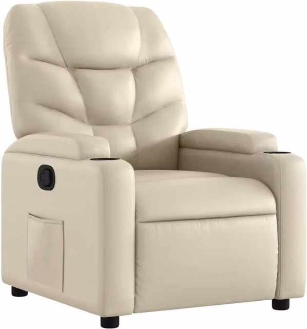 Poltrona | Sedia Relax Reclinabile Crema in Similpelle