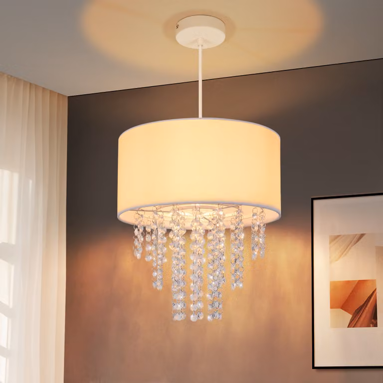 ZMH Lampada a sospensione soggiorno lampada a sospensione camera da letto lampada a sospensione E27 cristallo tessuto tavolo da pranzo lampada a sospensione moderna sala da pranzo lampada a sospensione sala da pranzo design per tavolo da pranzo (senza lam
