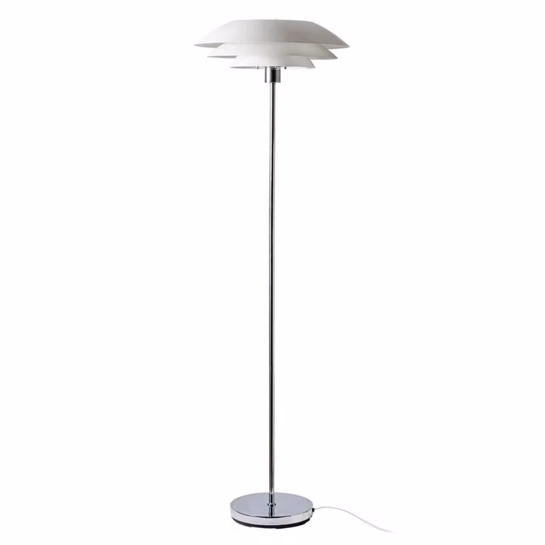 Dyberg Larsen Lampada da terra DL45, Cromo / Argento, Soggiorno / Sala da pranzo, Metallo, Scandinavo, Lampada da terra