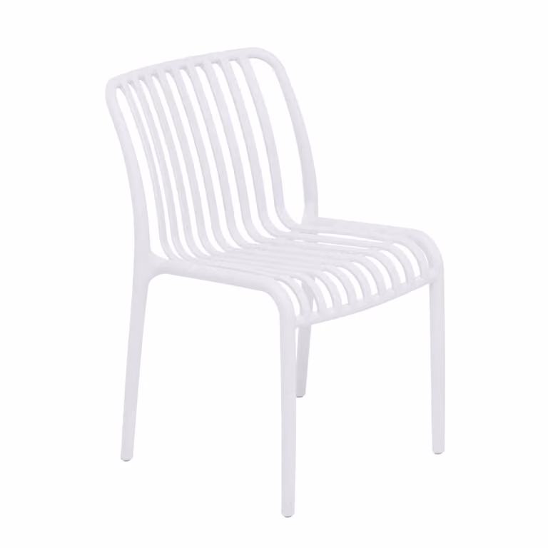 Sedia da giardino Vestiamo Casa Giardino in polipropilene bianca, impilabile e resistente alle intemperie, H 79 x L 42 x P 42 cm