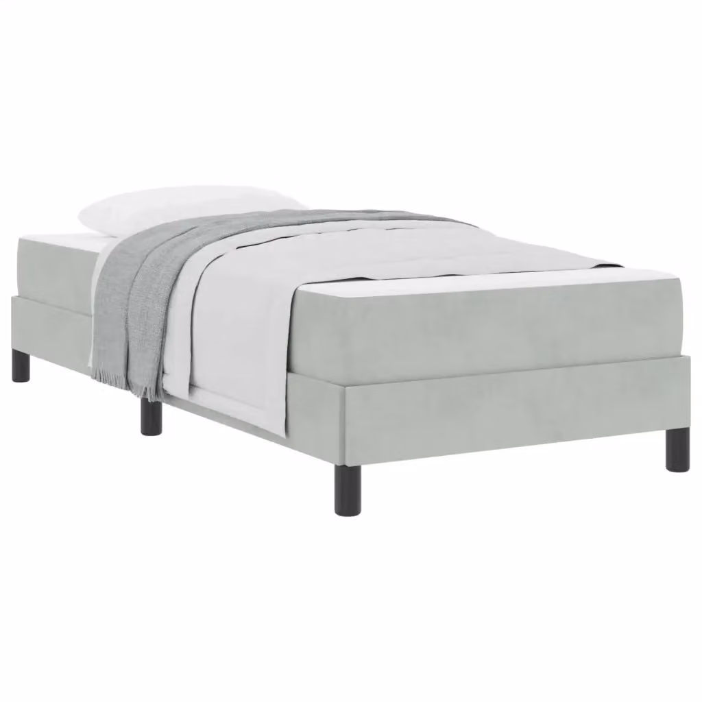 Letto con materasso a molle vidaXL in tessuto Grigio, L/P/H: 100 x 200 cm – 2