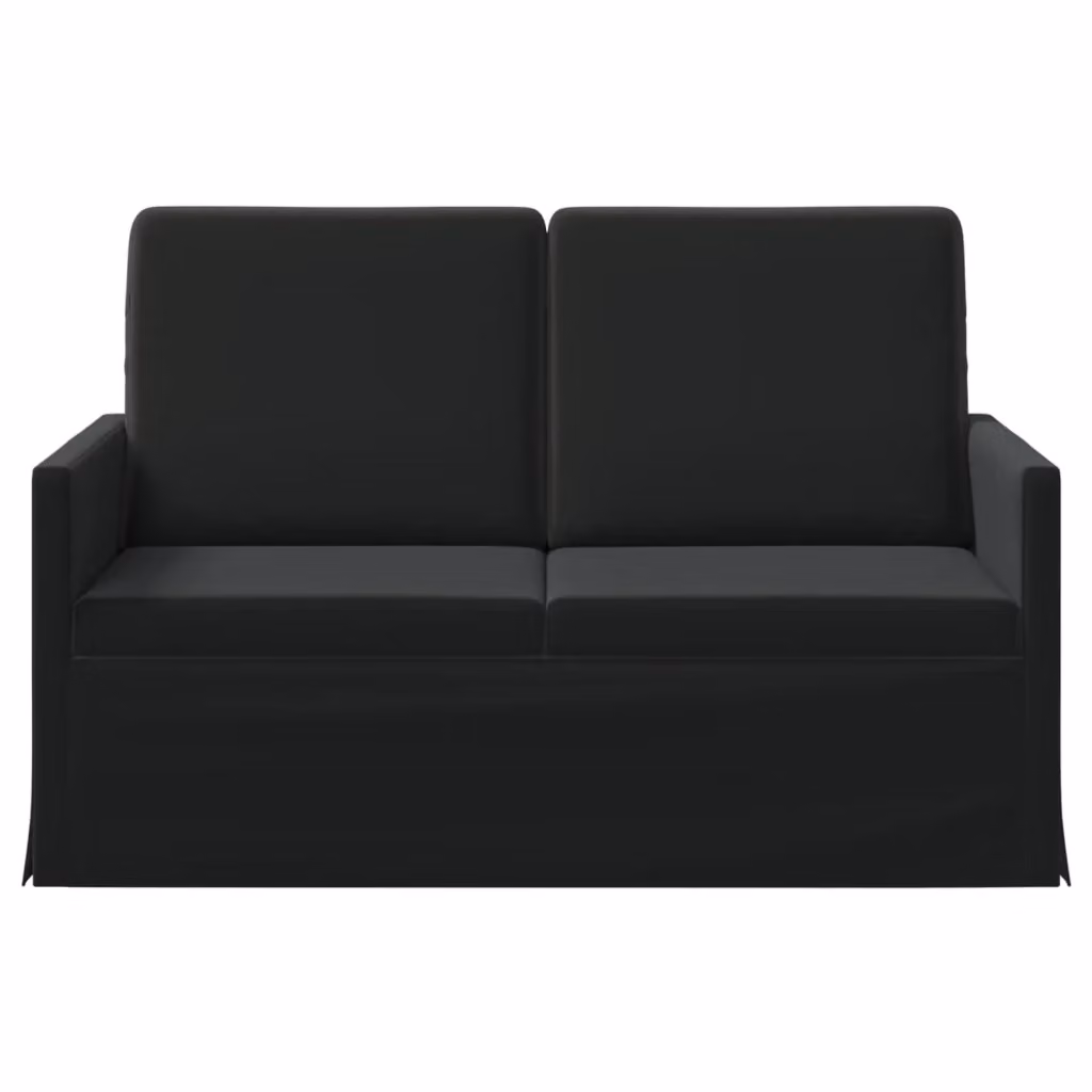 Divano a 2 posti moderno vidaXL in velluto nero con struttura in metallo L: 130 cm, P: 81 cm, H: 82 cm – 2