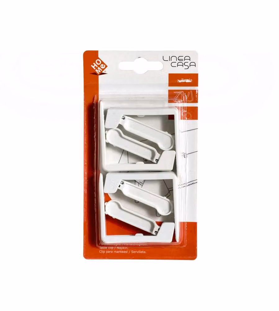 Set 4 Ganci Ferma Tovaglia a Molla - Fermatovaglia in Plastica Bianca per Tavolo
