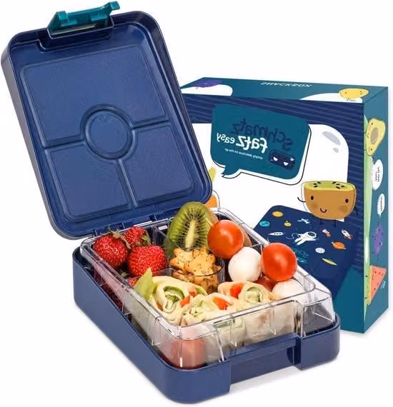 Lunchbox per bambini multicolore con scomparti, senza BPA e lavabile in lavastoviglie