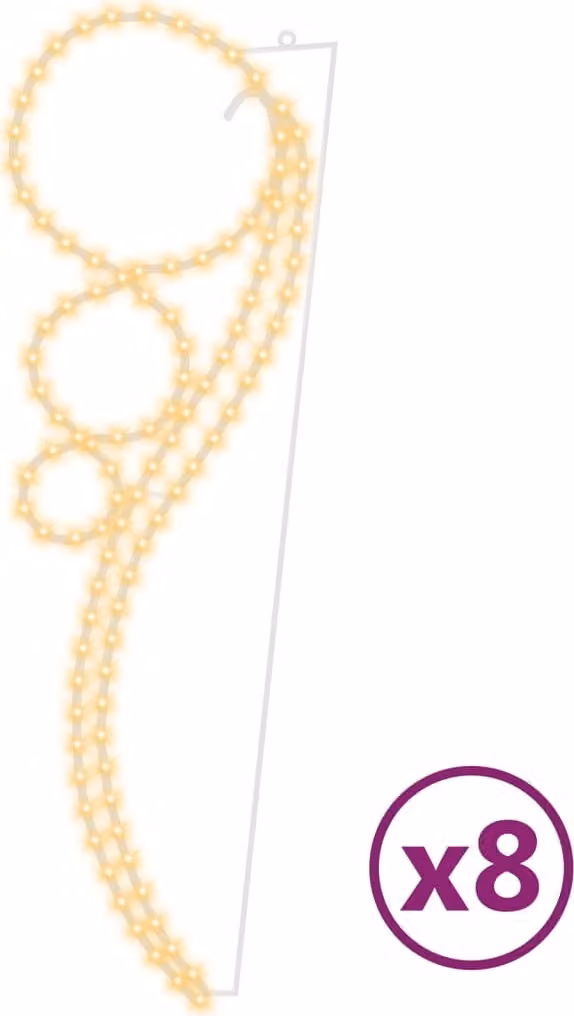 Luci di fata 8 pz. Sferica Bianco caldo 111,5x35x4,5 cm