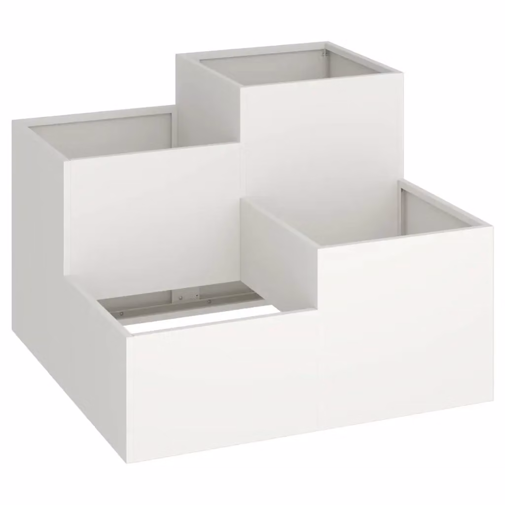 Vaso da giardino vidaXL in acciaio bianco L: 80 cm, P: 80 cm, H: 60 cm – 2