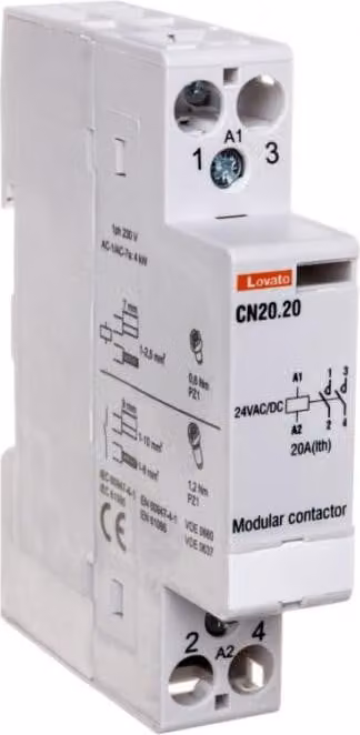 Contattore modulare 20A 2NO 0R 24VAC/DC CN2020024