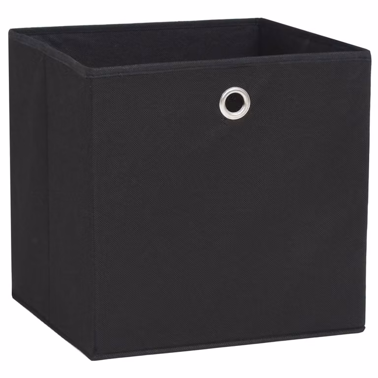 vidaXL Scatole portaoggetti 10 pz. Tessuto non tessuto 28x28x28 cm Nero