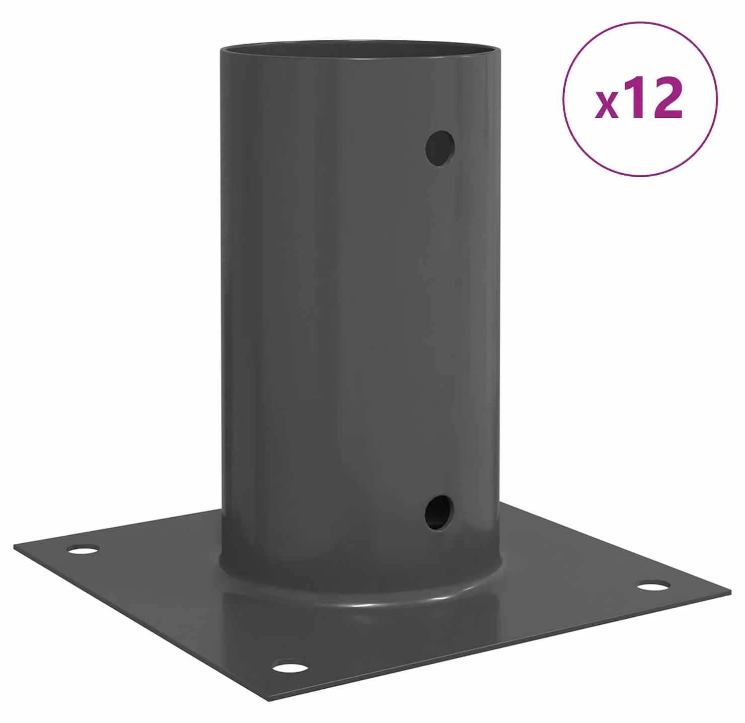 Ancora rotonda per terreno 12 pcs Antracite 15 x 15 x 15 cm