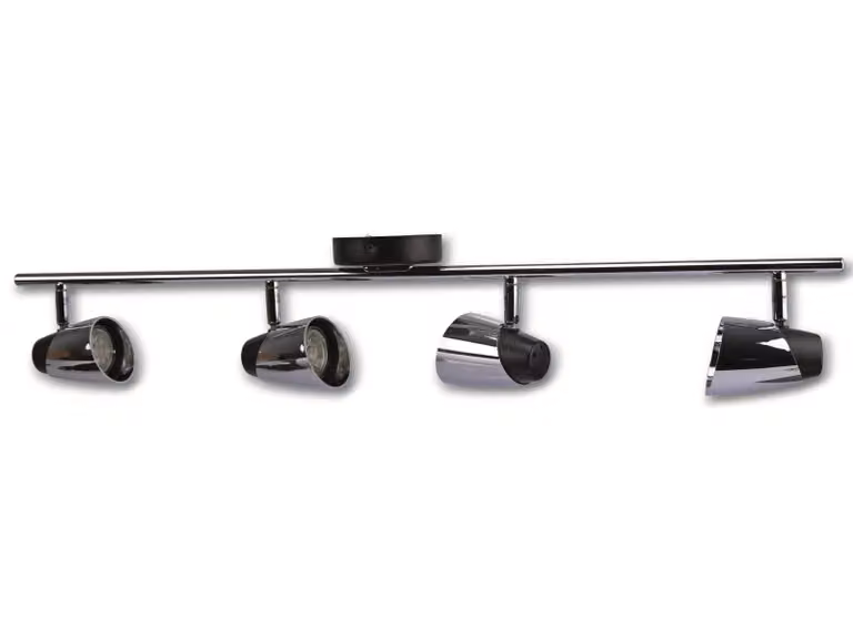 Striscia luminosa a 4 luci GU10 cromo nero Moncalvio