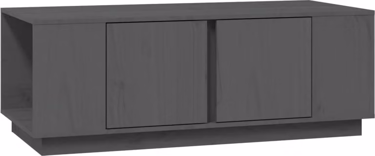 Tavolino da Salotto Grigio 110x50x40 cm Legno Massello di Pino