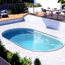 Piscina interrata ovale in acciaio SKYSAND 1100 di PISCINE ITALIA, colore sand e blue, H: 150 cm
