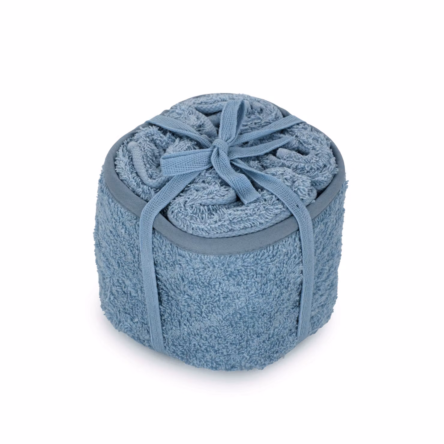 Set di 5 lavette in cotone KASANOVA azzurre con cestino, L 30 x P 30 cm – 2