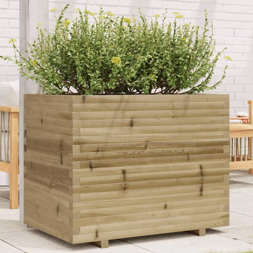 vidaXL Fioriera da Giardino in Legno di Pino Impregnato, Marrone, L 90 cm x P 60 cm x H 72,5 cm