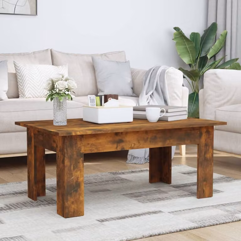 The Living Store tavolino in rovere fumé 100x60x42 cm materiale a base di legno