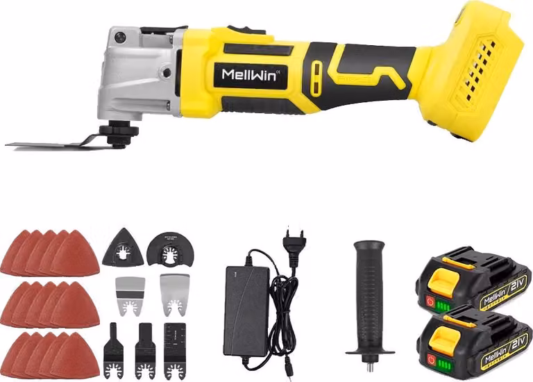 Utensile a oscillazione multifunzionale, motore brushless, velocità variabile, batteria da 2 pezzi da 7500 mAh