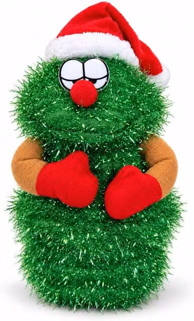 Albero di Natale Danzante 32 cm con Musica e Cappello Natalizio