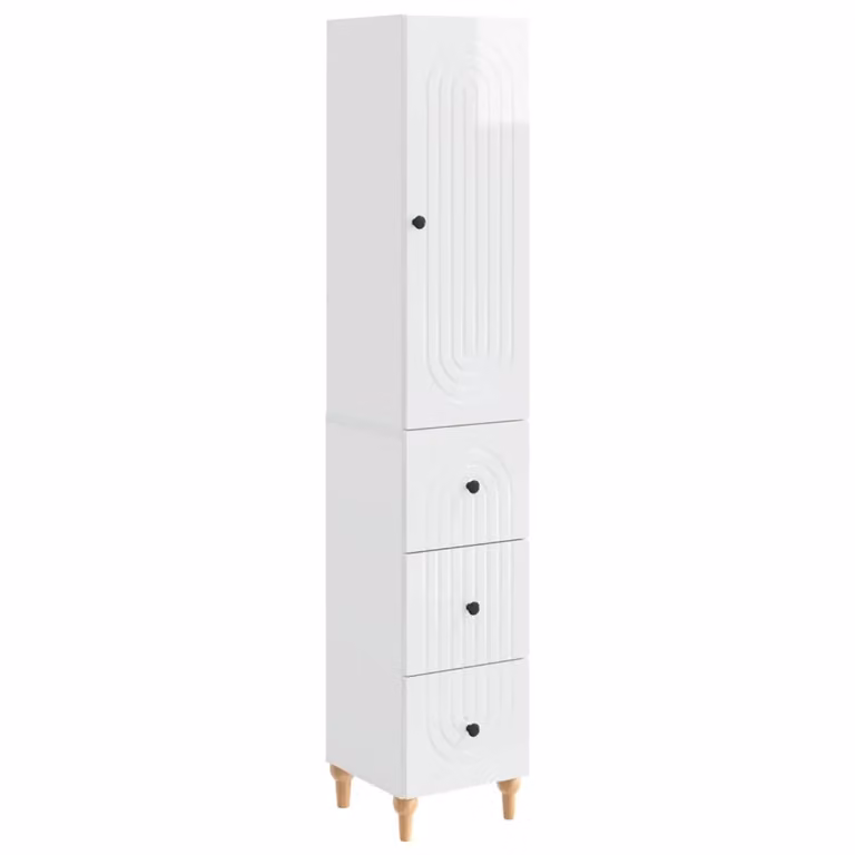 Set di 2 armadi moderni vidaXL bianchi in legno MDF con ante a battente da appendere al muro