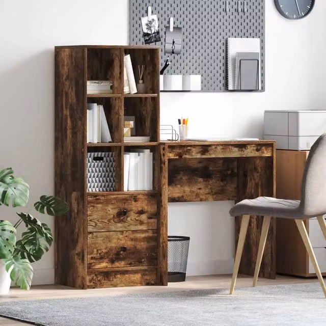 Scrivania Rovere fumé 115,5 x 40 x 127 cm 2 pz 3337309
