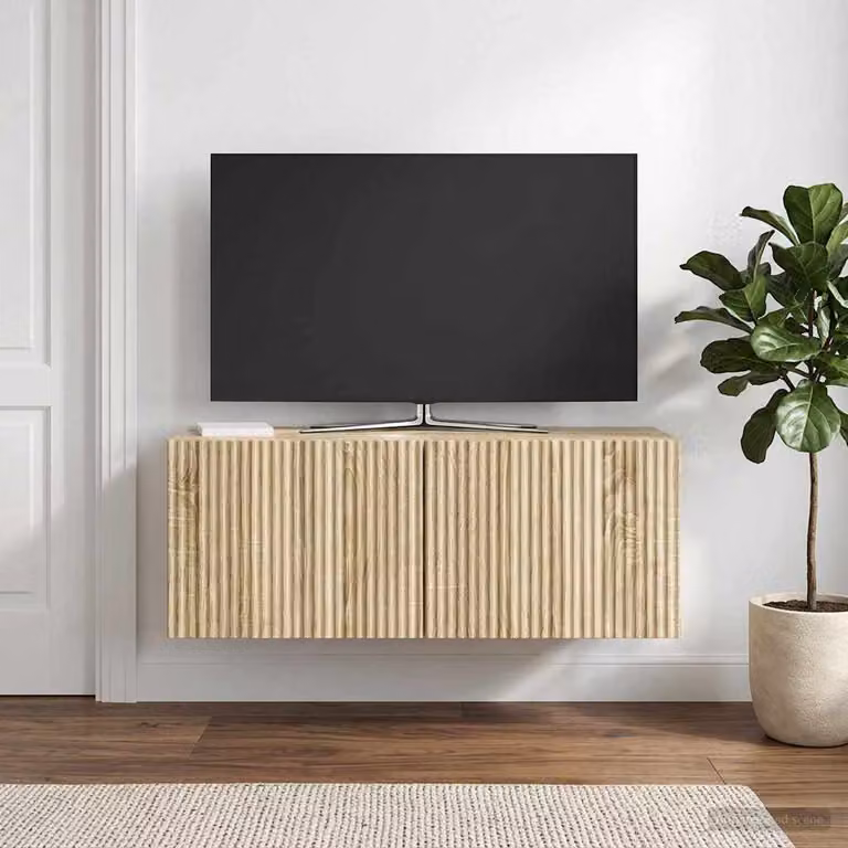 vidaXL Mobile Porta TV da Muro Moderno in Rovere Sonoma, L: 78,5 cm, P: 31 cm, H: 30 cm