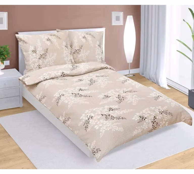 Lenzuola in crêpe - 140x220 cm. 70x90 - marrone, beige
