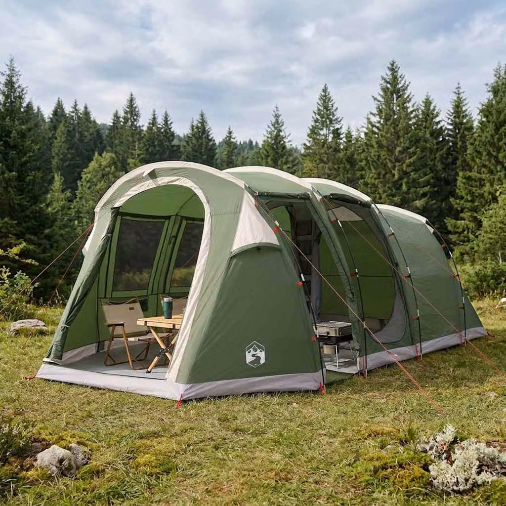 Tenda a tunnel vidaXL Verde in poliestere e fibra di vetro L/P/H: 505 x 330 x 204 cm
