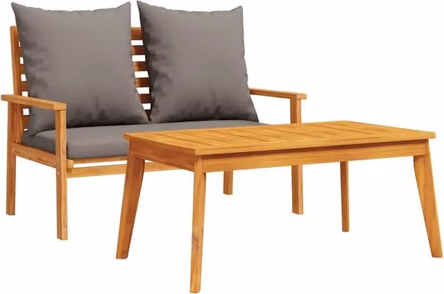 Set da Giardino | Set Salotto da Giardino con Cuscino in Legno Massello di Acacia