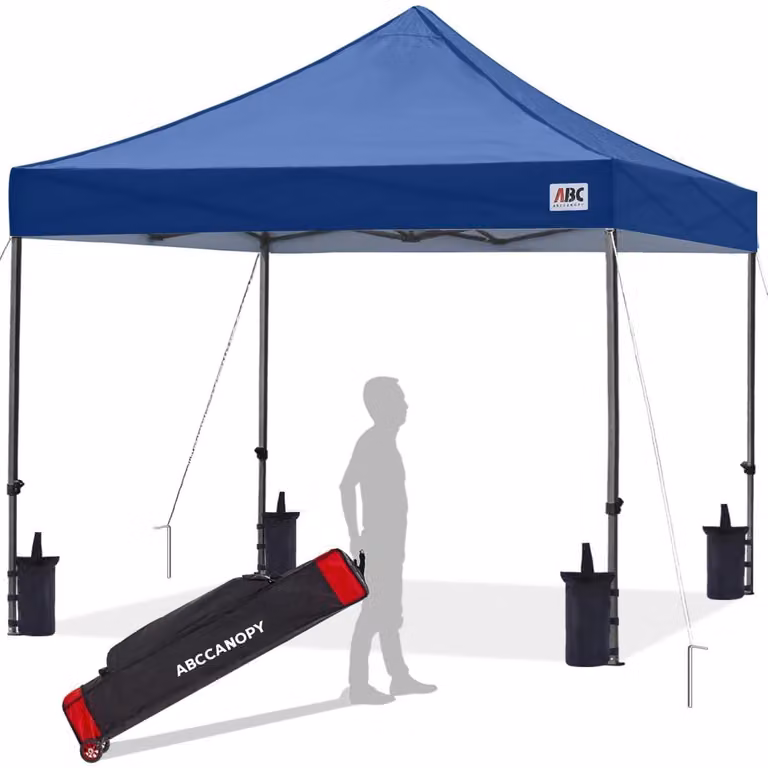 Tenda da giardino pop-up, dimensioni 2,5x2,5 metri, colore blu navy, impermeabile, con accessori
