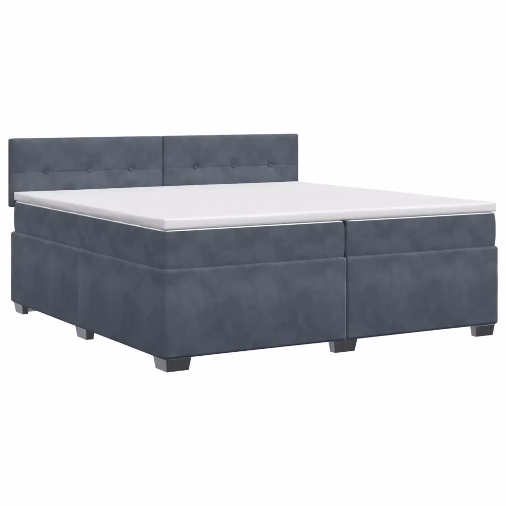 Letto box spring con materasso ibrido vidaXL in tessuto grigio e bianco L/P/H: 200 x 200 x 34,5 cm – 2