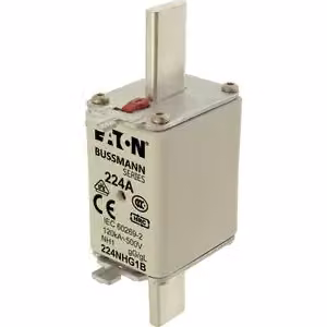 Inserto fusibile Eaton, bassa tensione, 224 A, CA 500 V, 120 kA, NH1, gL/gG, IEC, doppio indicatore di stato, linguetta di presa sotto tensione 224NHG1B