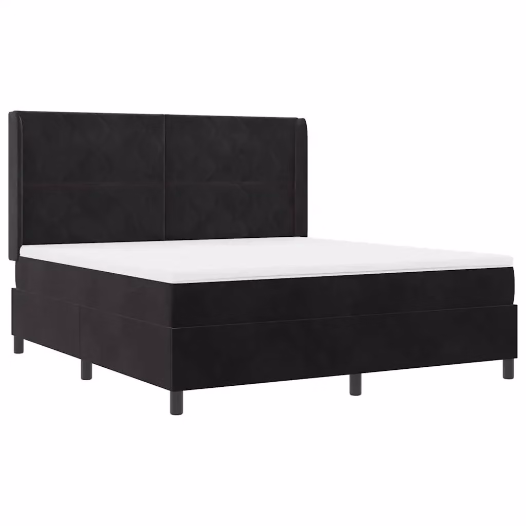 Letto a molle moderno vidaXL in velluto nero con illuminazione LED sottostante L/P: 180 x 200 cm – 2