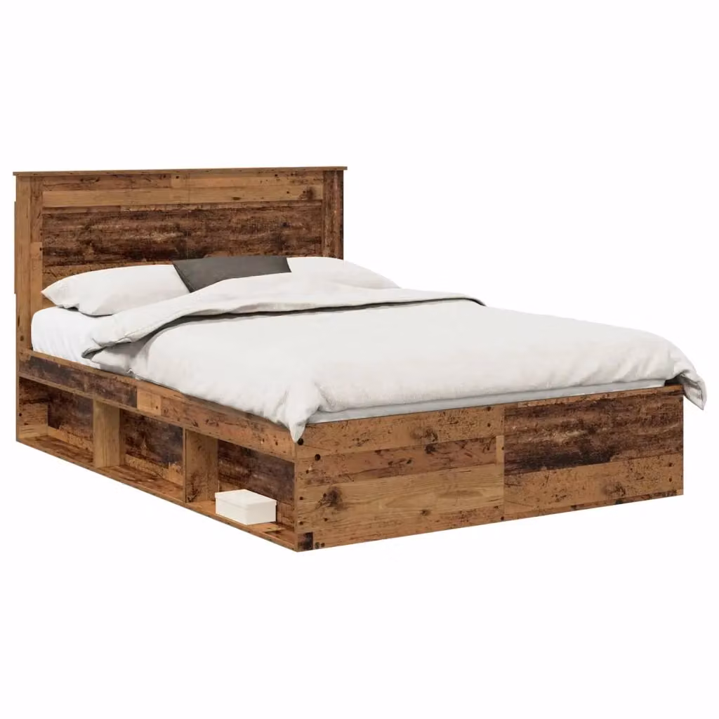 Struttura letto moderna vidaXL in pino massello color marrone L/P/H: 190 x 140 x 2 cm – 2