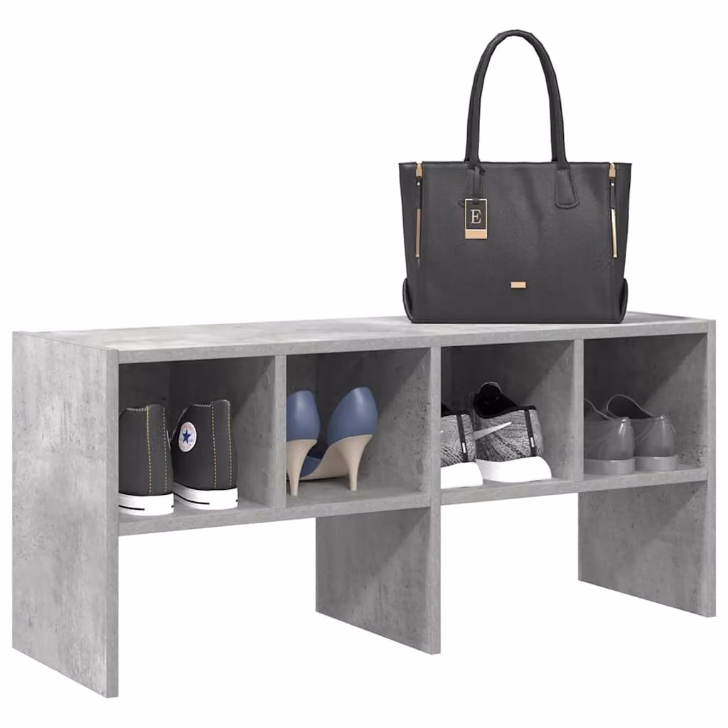 Scarpiera moderna vidaXL in MDF grigio, L: 89,5 cm, P: 30 cm, H: 40 cm