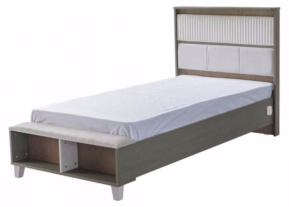 Bettrahmen Kinderbett Bett Kinderzimmer Bettgestelle Grau Holz Betten