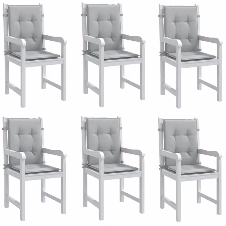 Set di 4 cuscini per sedia vidaXL in poliestere grigio mélange, antiscivolo e resistenti ai raggi UV, L 100 cm x P 50 cm x H 4 cm