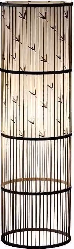 Lampada da terra Asianliving Bamboo Nero D28xH100cm Sveinn