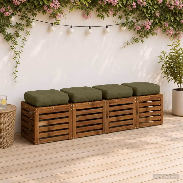 Set di 4 cuscini per sedia VIANEN vidaXL in poliestere, colore verde