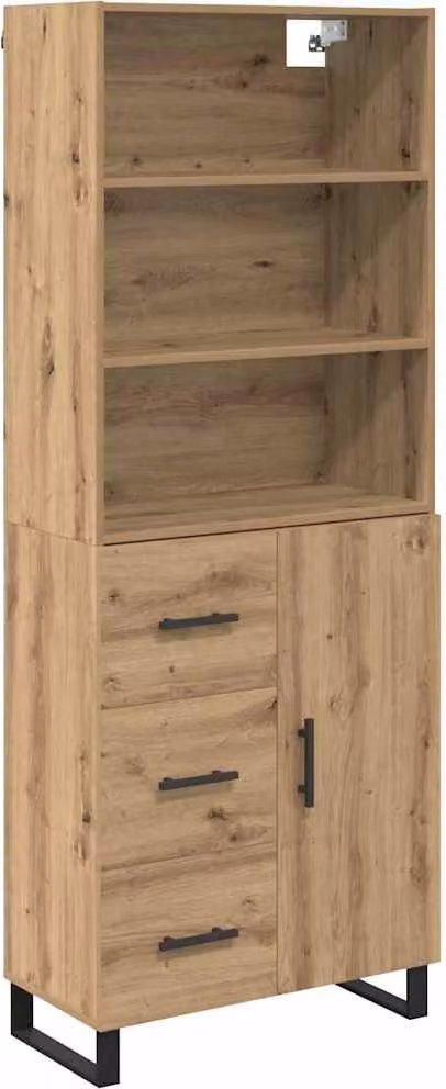 Credenza 2 pcs Rovere artigianale Legno multistrato