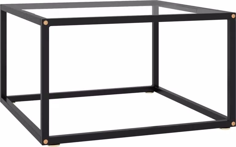 Maison Exclusive - Tavolino nero con piano in vetro temperato 60x60x35 cm