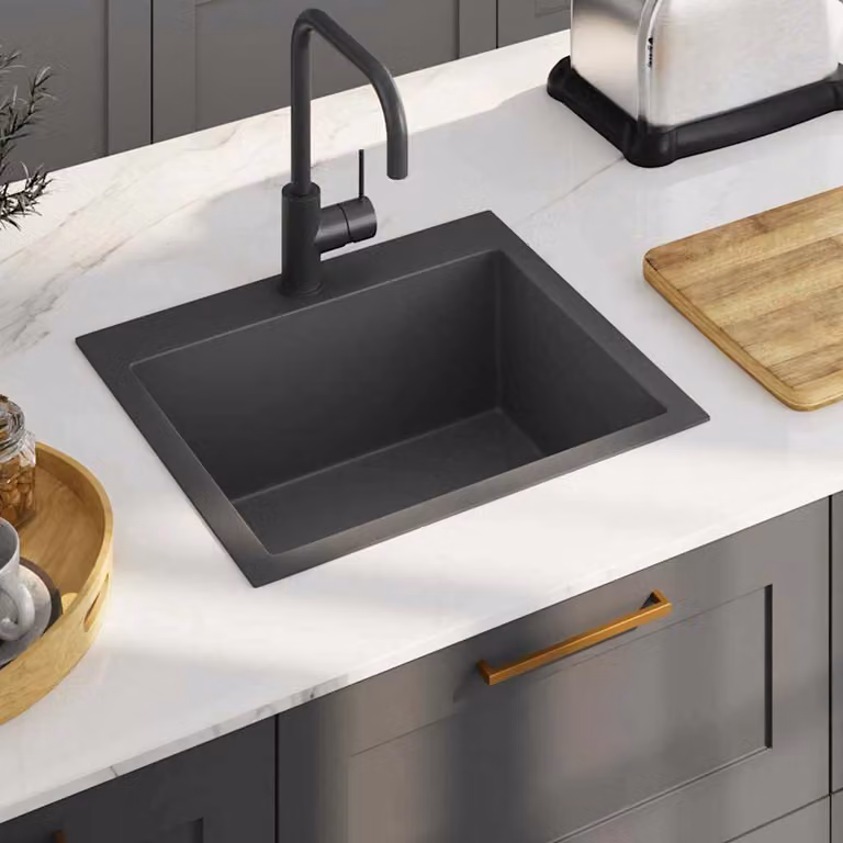 vidaXL Lavello da Cucina in Acciaio Inox Lavorato a Mano Nero L/P/H: 53 x 50 x 42,1 cm