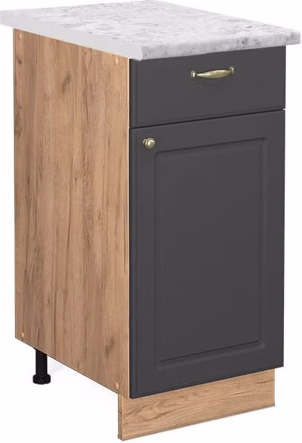 Mobiletto base per cucina Fame-Line Antracite-oro/Rovere dorato 40 cm, PL Marmo Vicco