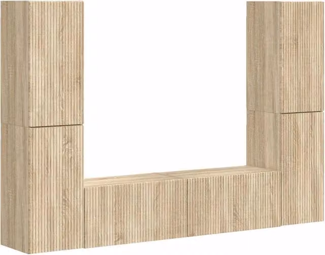 Set mobile TV 6 pz | Armadietto TV | Mobile Porta TV Rovere Sonoma Legno multistrato