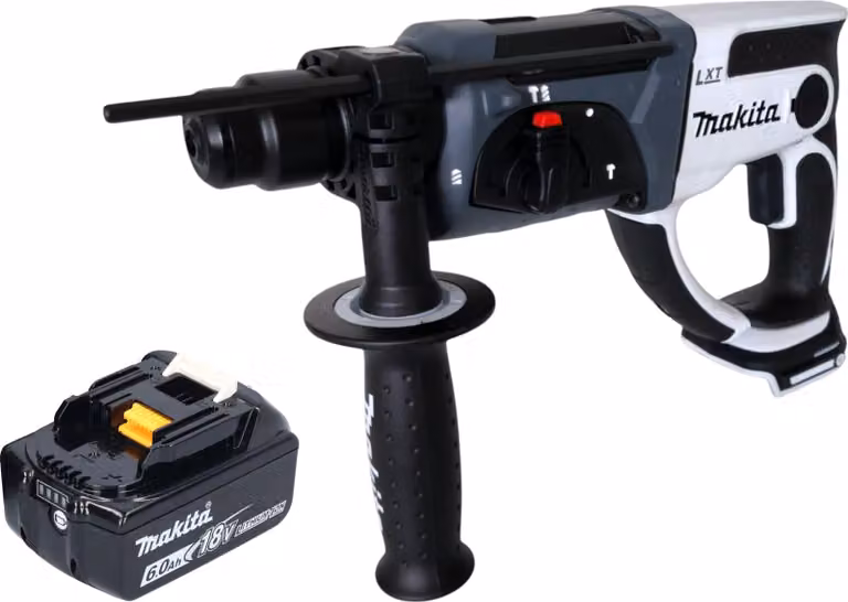 Makita DHR 202 G1W Martello perforatore a batteria 18 V 20 mm 2,0 J bianco + 1x batteria 6,0 Ah - senza caricabatteria