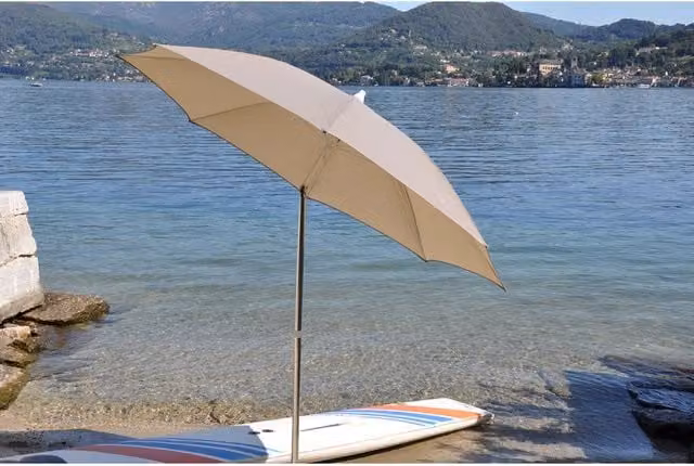 Ombrellone con palo centrale Venezia MAFFEI bicolore Ecru e Bianco - Diametro: 230 cm – 1