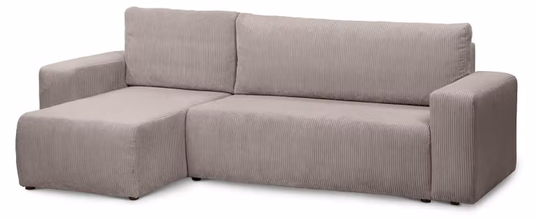 Divano a tre posti con funzione letto, modello Kingi, colore champagne