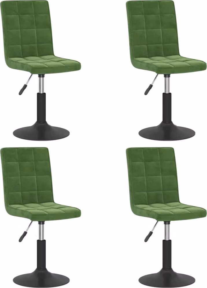 Sedie da Pranzo Girevoli 4 pz Verde Scuro in Velluto