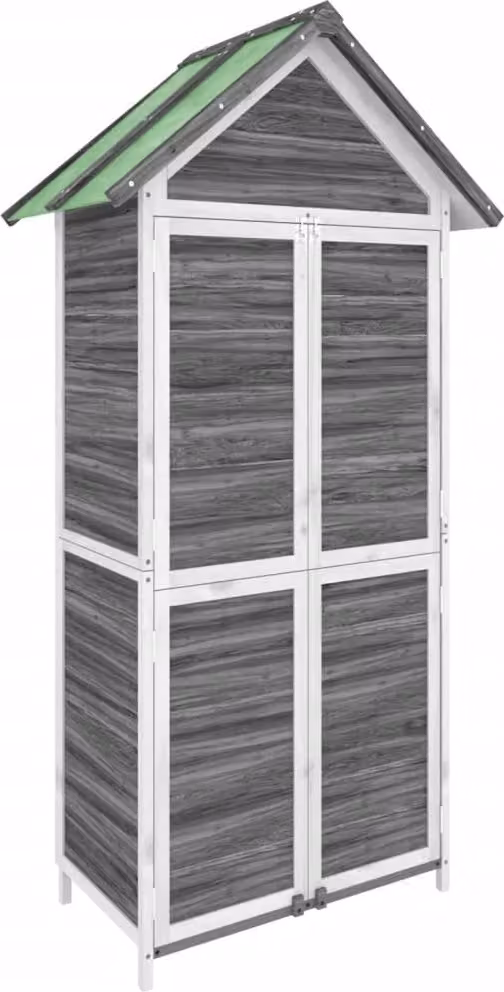 Rimessa da Giardino Grigia 89x52,5x175cm Legno Massello di Pino